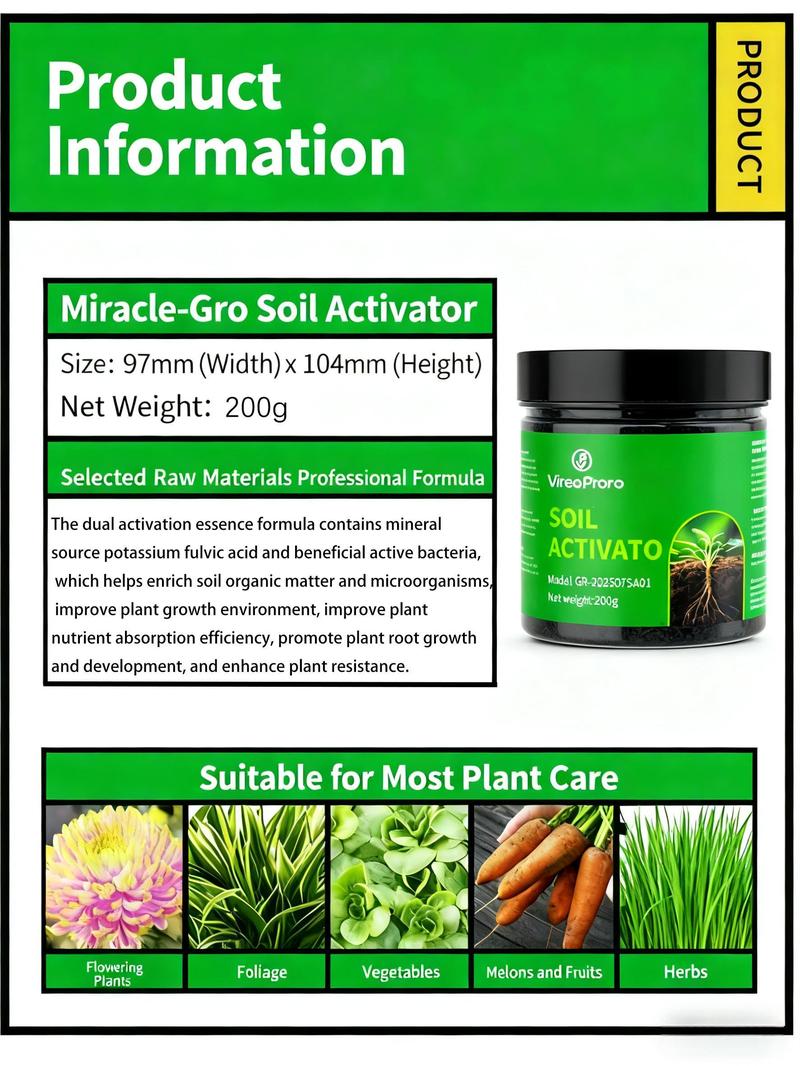 Granular Humic & Fulvic Acid Fertilizer – Organic Soil Revitalizer & Conditioner, Slow-Release Plant Food Enhancer for Indoor & Outdoor Plants, Lawn & Garden, Vegetables, Flowers & Fruit Trees