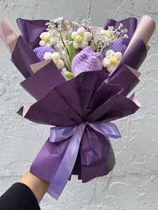 Handmade Crochet Purple Flower Bouquet | Elegant Yarn Floral Gift