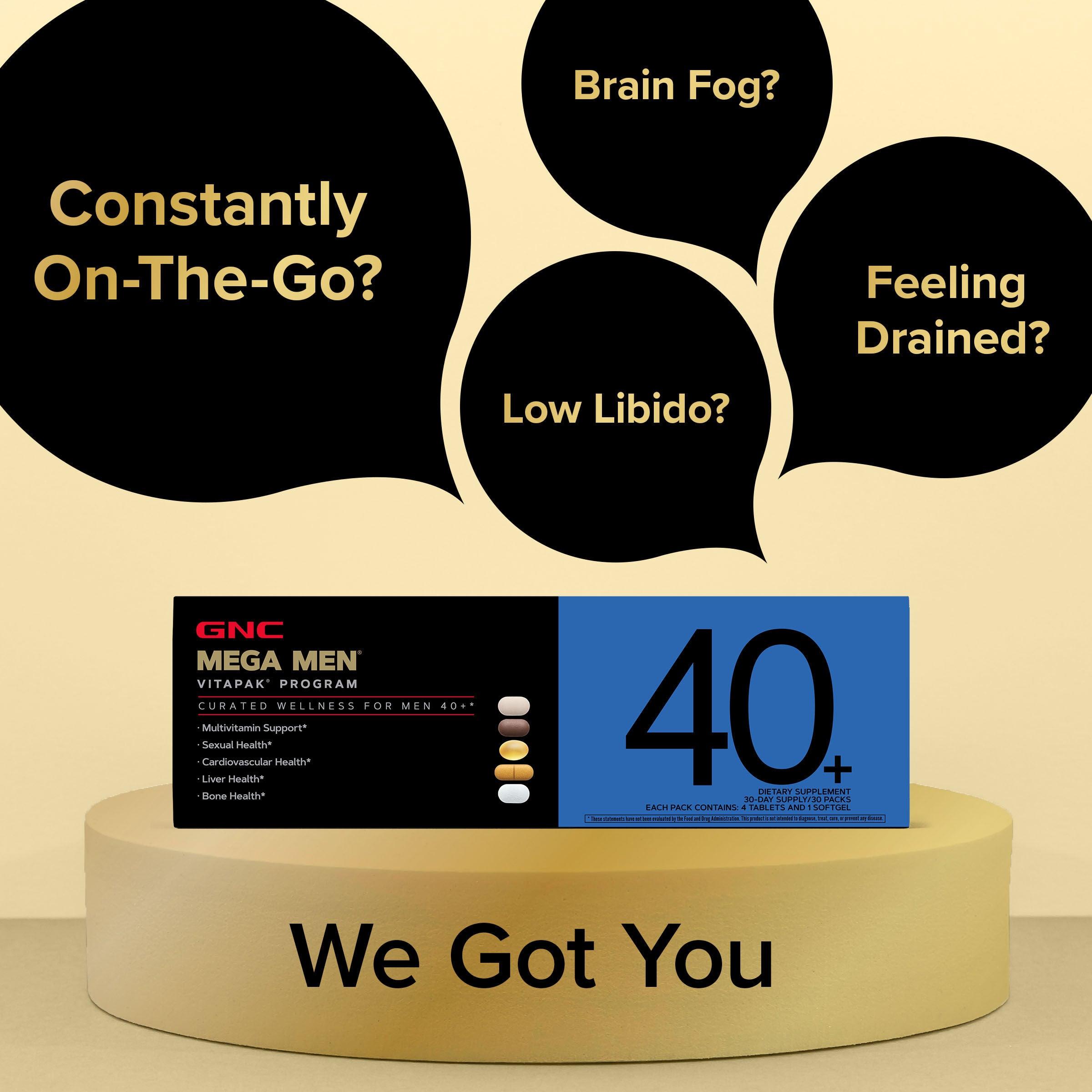 2 Boxes of GNC 40+ Vitapak: Curated Supplements for Women/Men 40+,Stress Support,Bone Health & Omega-3s, Healthcare, Edible Dietary Supplement, Overall Wellness, Fitness, Spring Glow Up