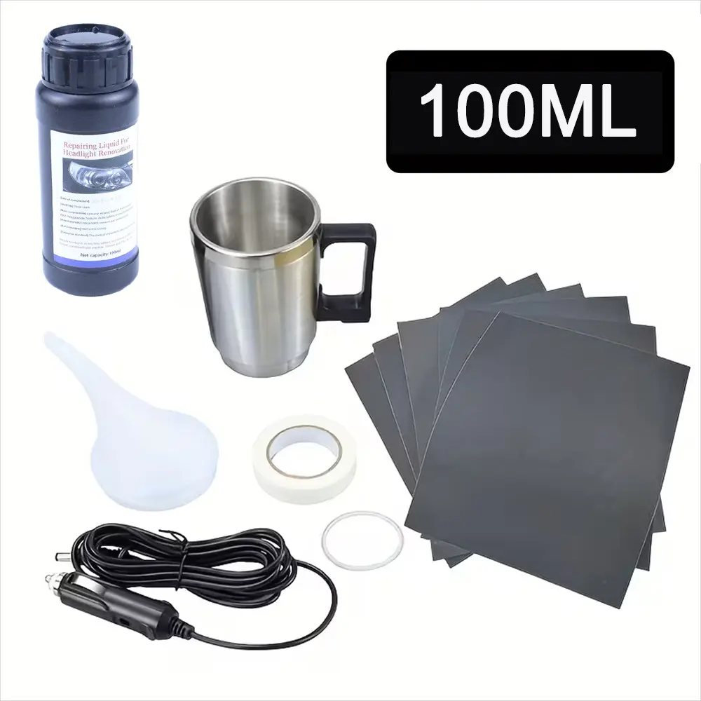 Car Headlight Lens Restoration Kit with 100 ml / 200 ml / 500 ml Polishing Solution, Repairs Cracks, Yellowing and Cloudy Headlights, Headlight Polishing Agent for Automotive Vehicle Maintenance