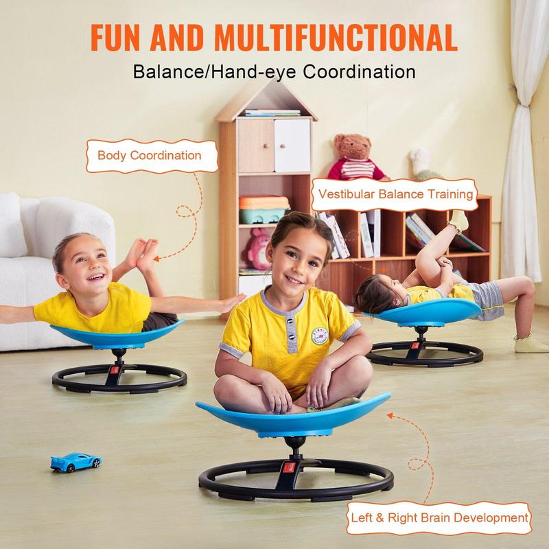 VEVOR Kids Swivel Chair,  , 220 LBS Capacity, Sensory Spinning Chair, Autistic Kids Sensory Toy Chair with Non-Slip Metal Base, Toddler Sit and Spin Chair for Coordination Balance Focus Training Blue