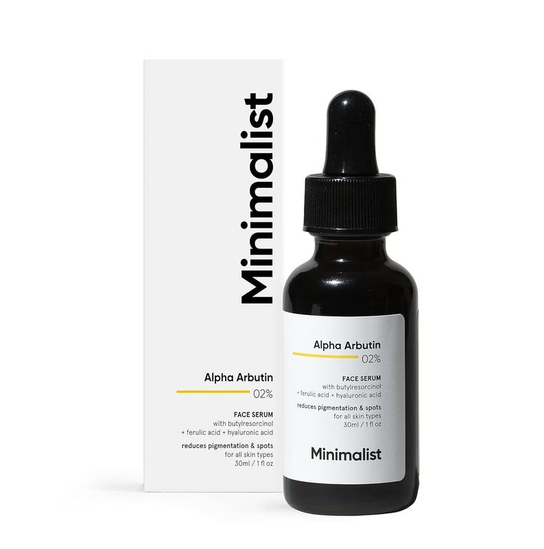 Minimalist Brightening and Anti Pigmentation Serum | Removes Acne Marks, Dark Spots & Blemishes | 2% Alpha Arbutin | Contains 4-n-Butylresorcinol(23x More Potent than Kojic Acid) | 1 Fl Oz/30 ml