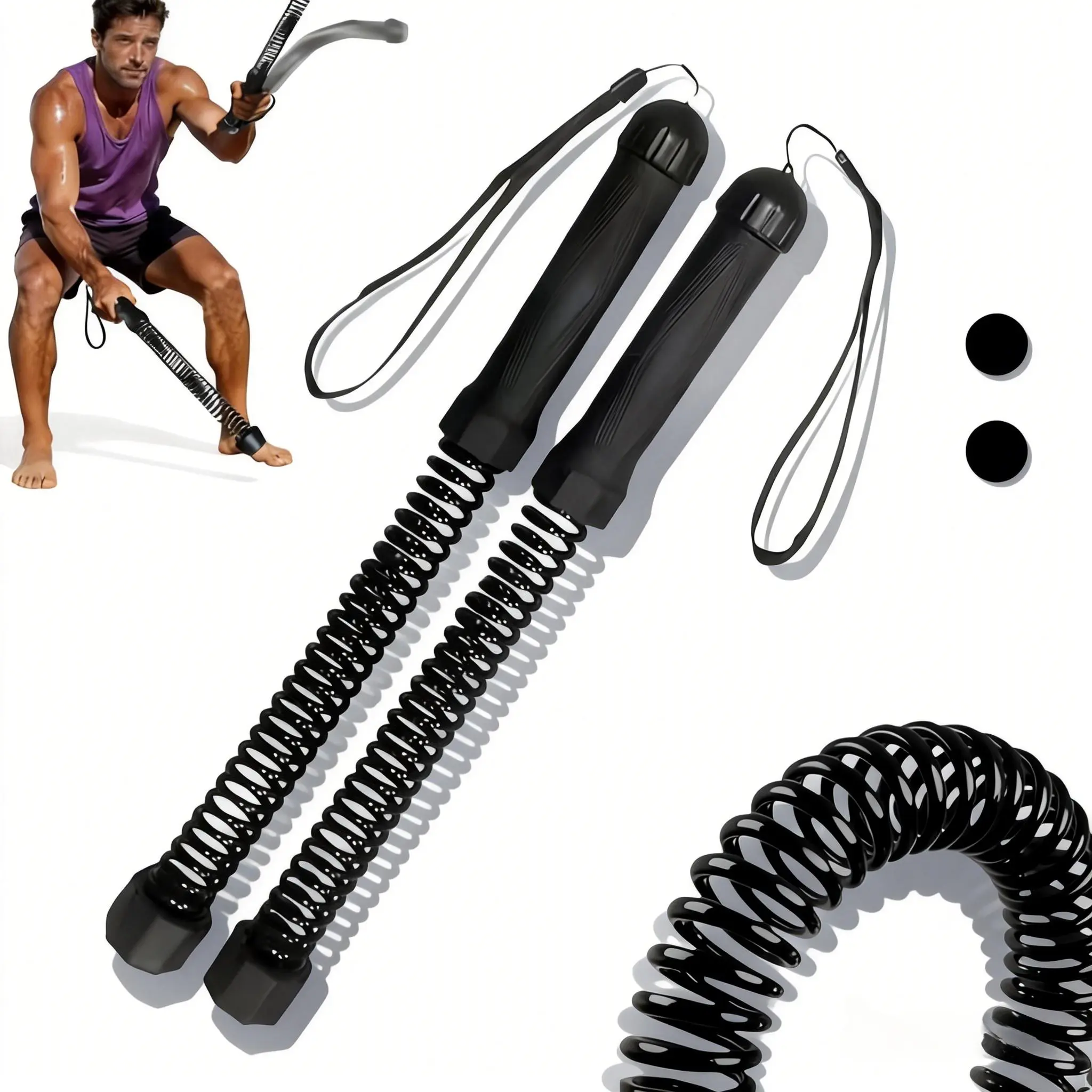 2026 New Cordless Battle Ropes for Home Gym, Cordless Training Rope Fitness Equipment for Men & Women, No-Jump Full-Body Exercise, Weighted Workout Ropes for HIIT, Ideal for Fitness Enthusiasts Workout Equipment Training Equipment & Festival Gift summervi
