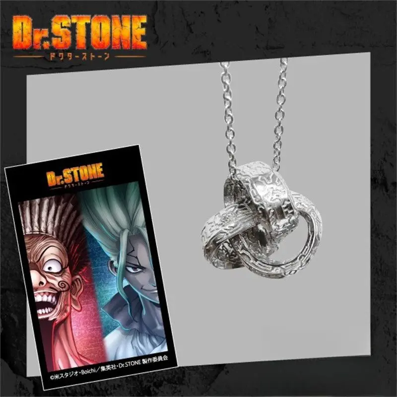 Dr.STONE Anime Pendant Necklace - Anime Figure, Character Chain Styles, Niche Trendy Alloy Cosplay Jewelry, Couple's Love Gift, Chain Length: 50 cm, Anime Figure Necklaces