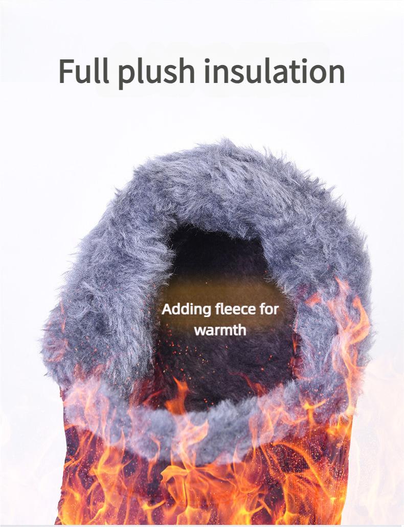 Men & Women's Winter Snow Boots - Slip-On Warm Ankle Boots with Lining, Lightweight Outdoor Shoes for Women Men Footwear Closed Pedal