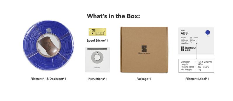 Bambu Lab ABS 3D Printer Filament, Tough & Durable 1.75mm 3D Printing Filament, Impressive Heat & Water Resistant, AMS-Compatible 3D Print Material with Reusable Spool, 1kg