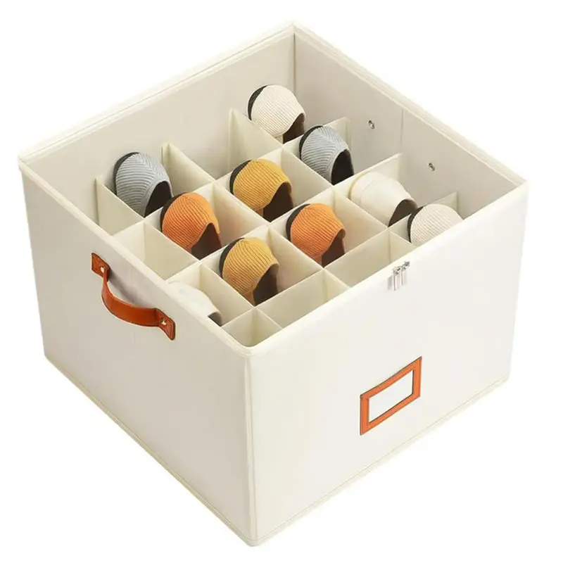 Zenvyra Foldable Shoe Organizer for Closet, 16 Compartment Fabric