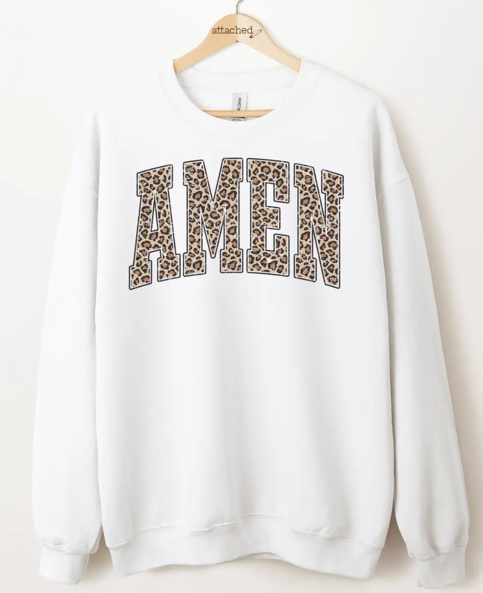 Leopard Amen Graphic Top Leopard Amen Graphic Top
