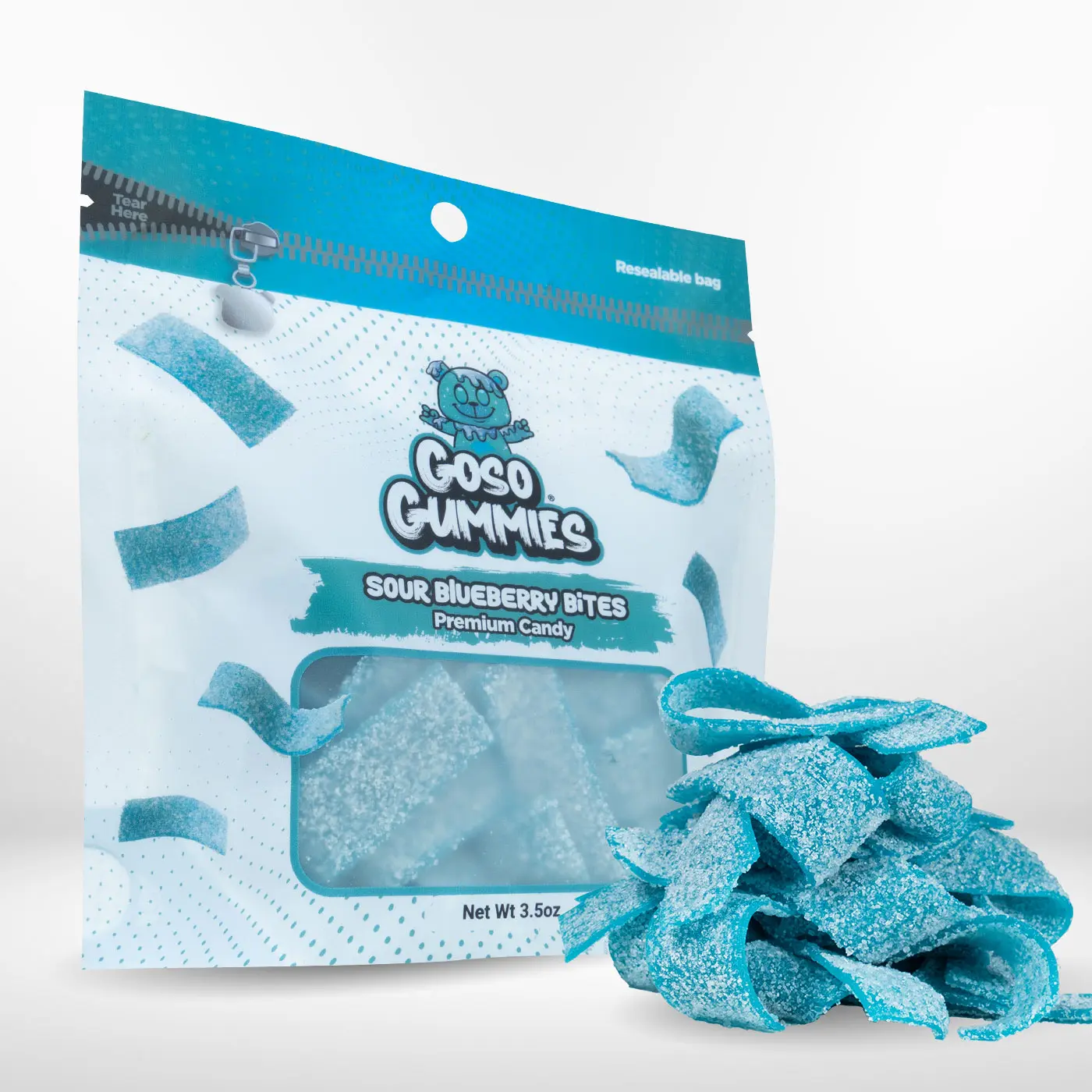 Goso Gummies - Sour Bites - 3.5 Ounce Bag - Sour Strips & Fruity Bites - Tiktok Viral Candy
