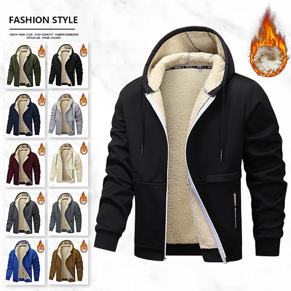 Men's Autumn Winter Fleece Lined Thermal Jacket Coat Sweater Fashion Style High Quality Fabric Warm Clothing