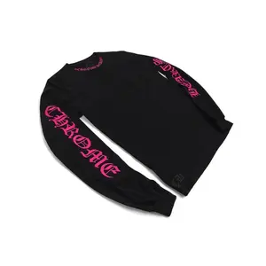 Chrome Hearts Neck Letters Long Sleeve Pocket Crew Hot Pink/Black Shirt