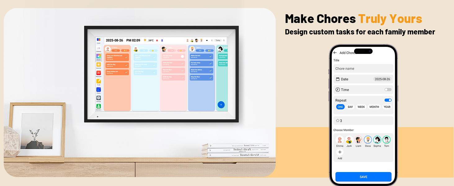 2026 Smart Family Calendar — 10.1"/15.6" HD Touchscreen, WiFi Sync, 64GB Storage, Auto Rotation, Family Schedules & Chores, Smart Reminders, Perfect Gift for Parents & Busy Households, AiMOR App Sync!