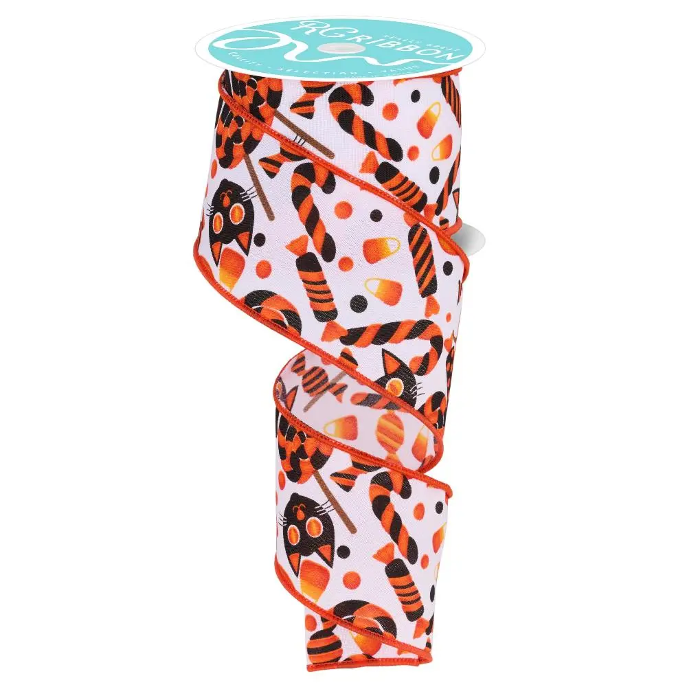 Halloween Cat & Candy Ribbon, 2.5" X 10YD