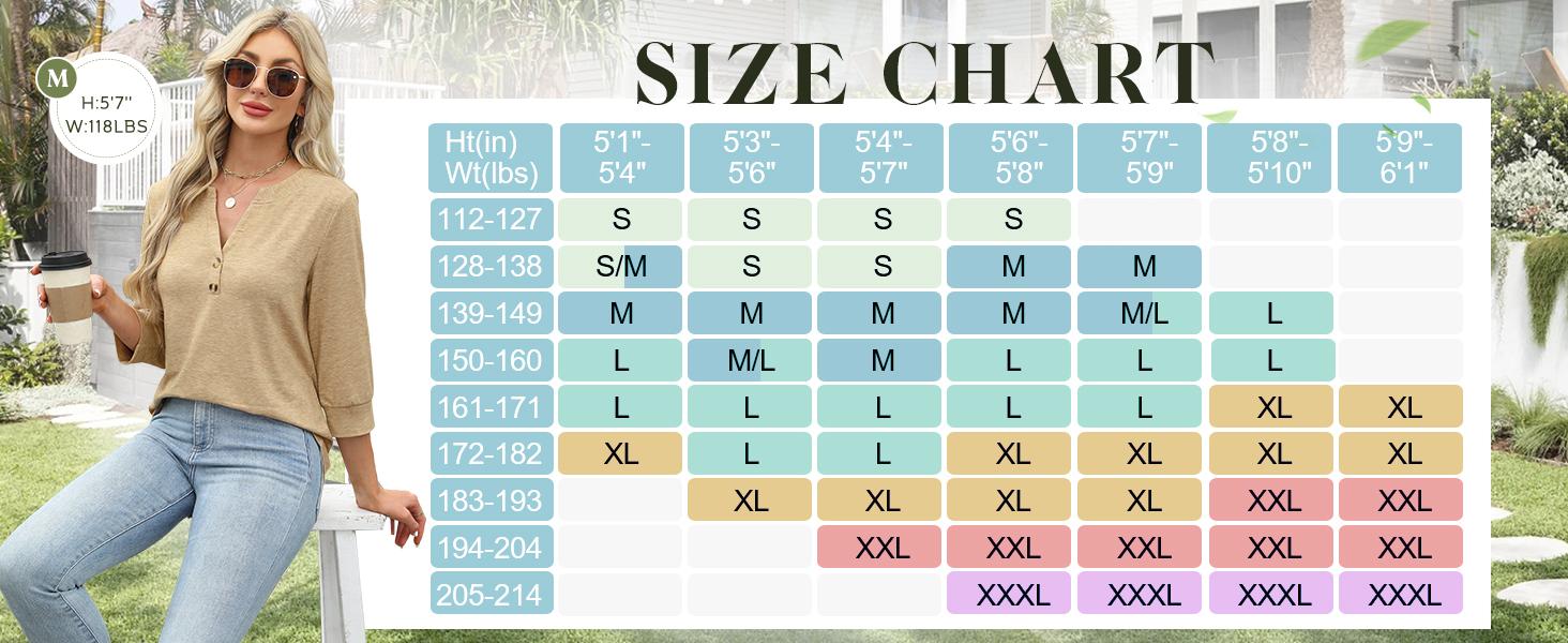 WIHOLL Womens Tops 3/4 Sleeve Heley Shirts for Women Summer Fashion 2025 Blouses Beach Vacation Clothes SpringStatements