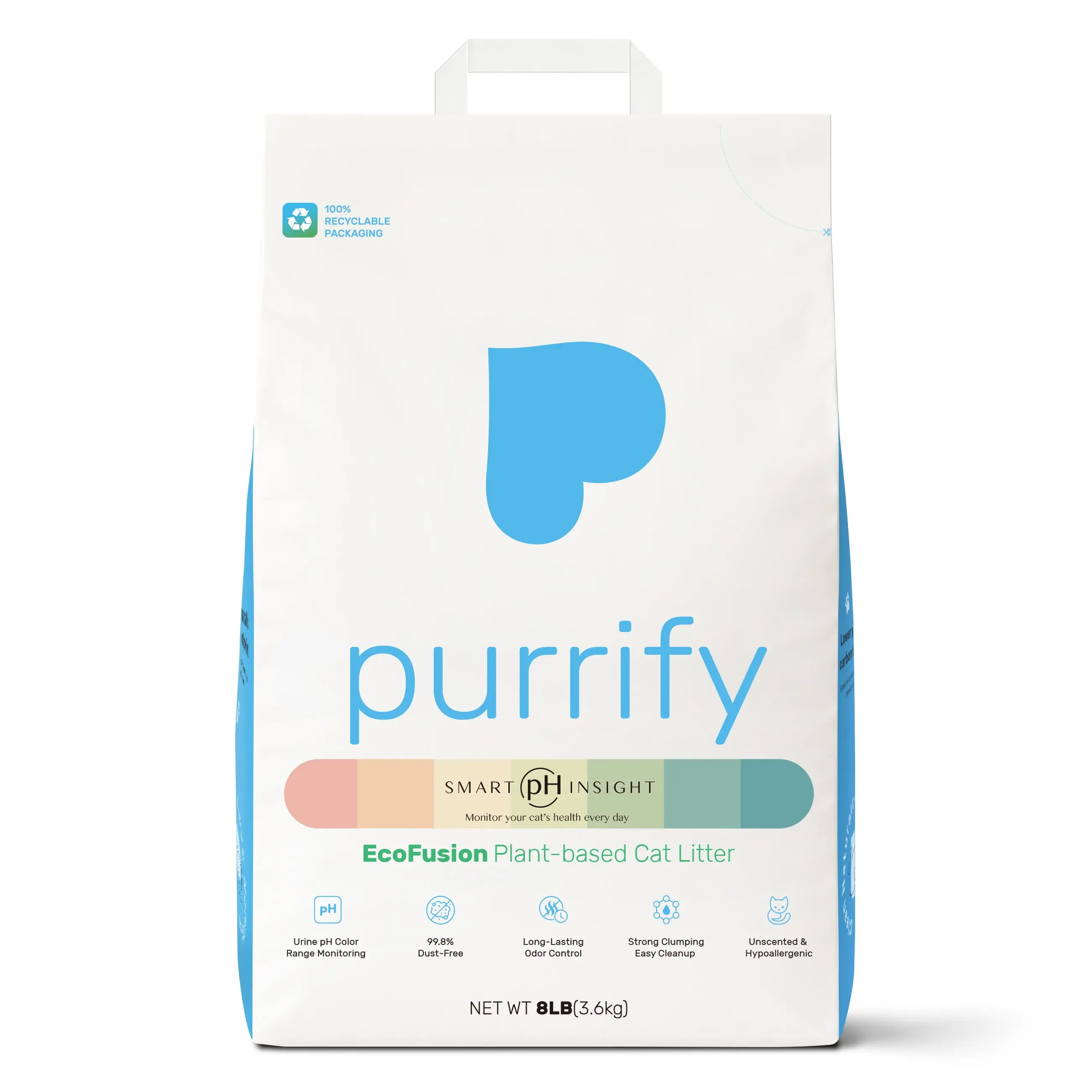 Purrify Smart Health-Monitoring Cat Litter - Color-Changing, Fast Clumping, Odor Control, Low Dust