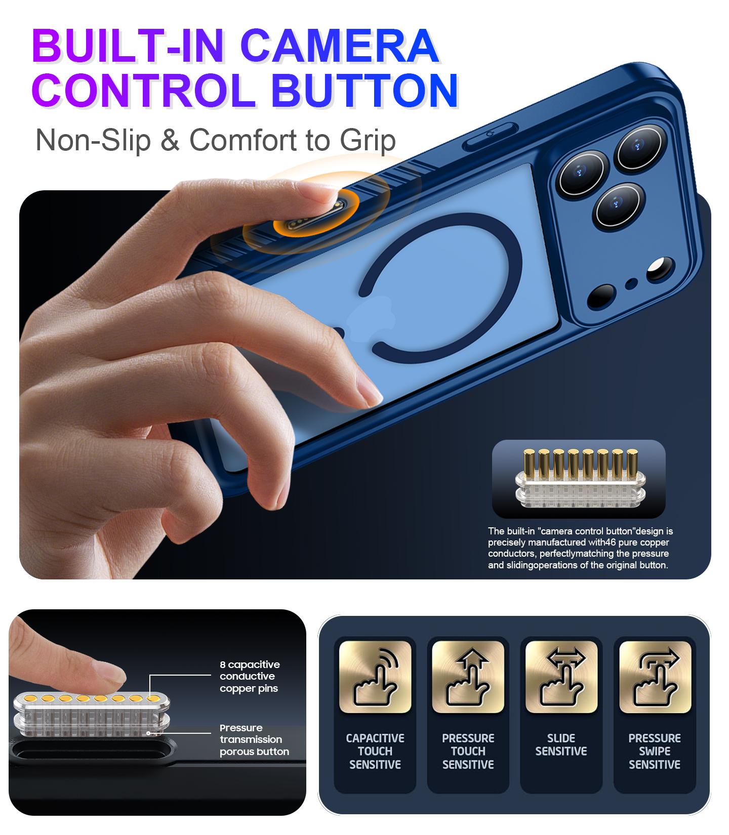 Temdan Magnetic for iPhone 17 Pro Max Case Waterproof,Built-in ScreenProtector[IP68 Underwater][Upgrade Military Dropproof][Compatible with MagSafe] Full Body ShockproofTranslucent Case 6.9"-Blue/Black/Purple