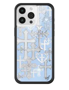 Wildflower Cases - Cross Girl, Limited Edition iPhone Case | Accessories Durable Protection Cover Gothic Trendy Blue Custom Emblem