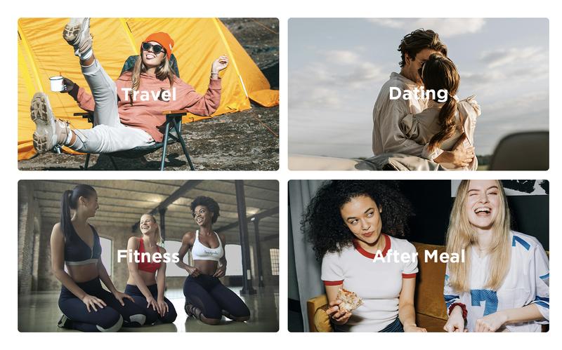 [Valentine's Day gift] Cleaings 4-in-1 Portable Mini Brushes Set with Toothpaste Toothbrush Toothpick & Tongue Scraper Mint Flavor 24Count Capsule Oral Care Solution Multi-Function