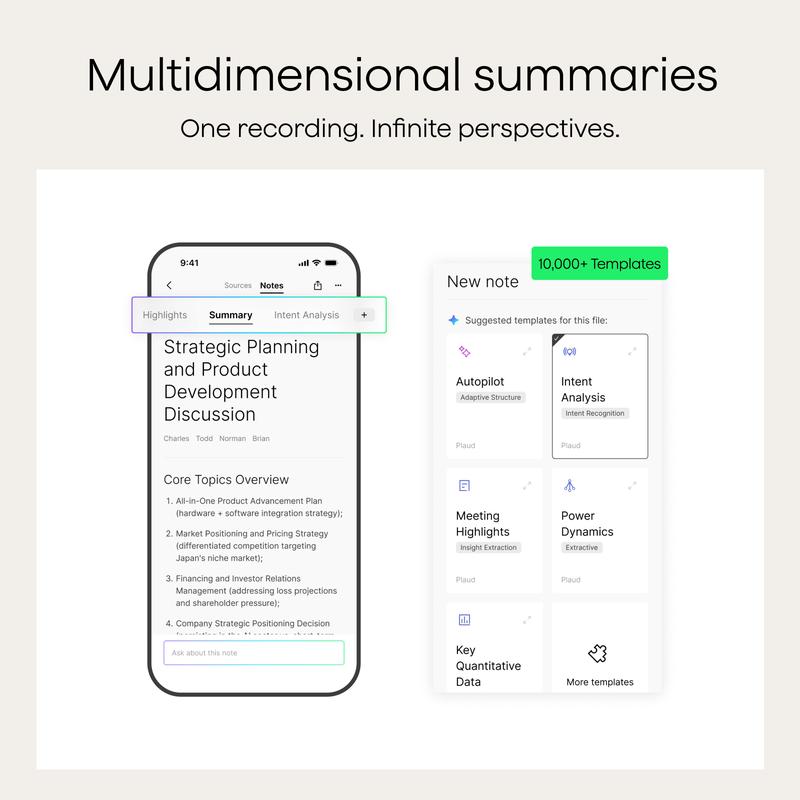 Plaud NotePin Voice Recorder,AI Voice Recorder, App Control, AI Notetaker, AI Transcribe & Summarize Support 112 Languages, 64GB Memory, Audio Recorder for Lectures, Meetings