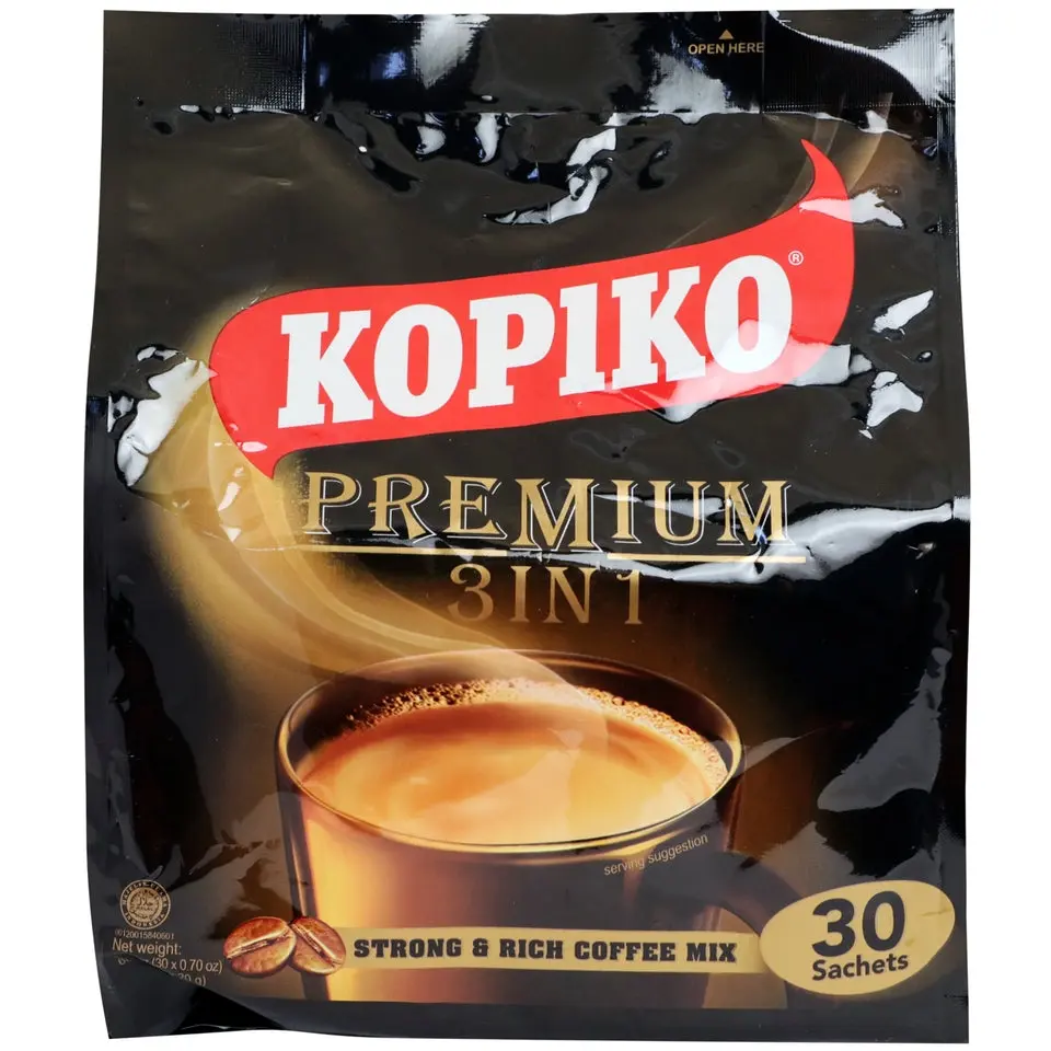 Kopiko 3-in-1 Instant Coffee Mix Value Pack - 30 Stick-Pack Single-Serve Sachets, Brown Beverage with Creamer, Great-Tasting Rich Flavor, Real Sugar, Stick-Pack Instant Coffee, Great-Tasting Instant Coffee