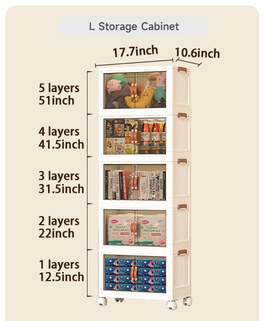 ONAIL Foldable Storage Box with Lid Stackable Household Organiser in Cream White for Kitchen Bedroom Bathroom & Warehouse Large Capacity L XL XXL Sizes