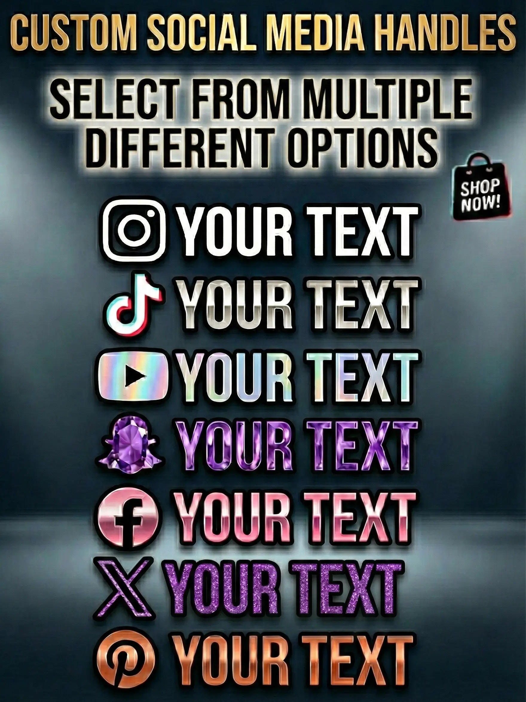 Custom Social Media Handle Decal for Cars Laptops Storefronts Phone Cases Waterproof Vinyl Sticker Personalized TikTok Instagram YouTube Snapchat Facebook Twitch X Content Creator Setups
