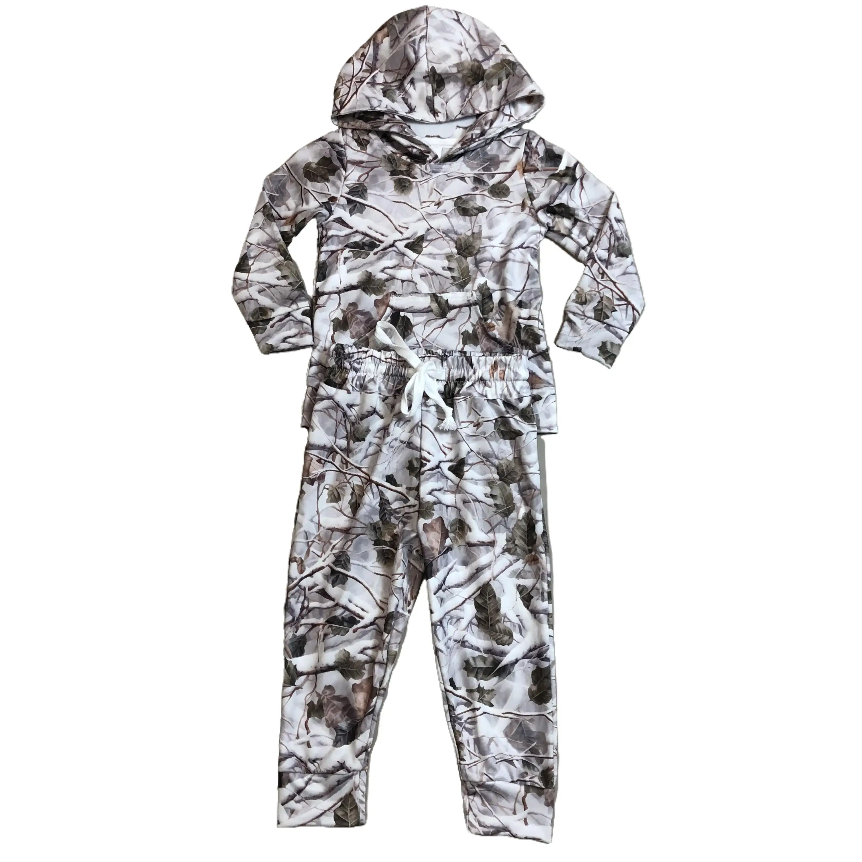 Kids Boy Winter Clothing Set Leaves Hunting Clothes Hoodies Pants Set BLP1400