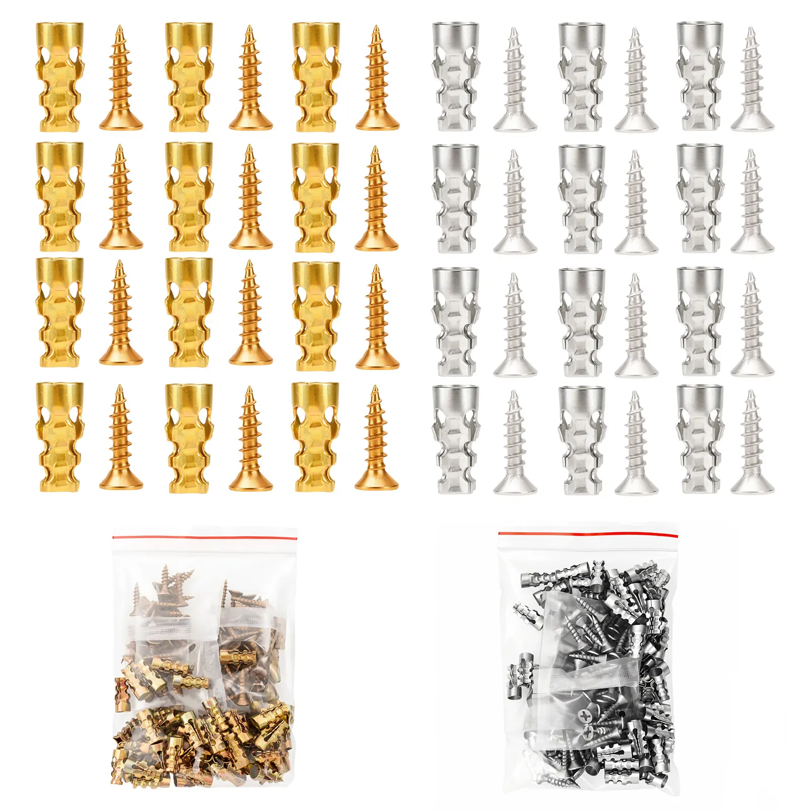 GJANSH 6*14mm Door Hinge Thread Repair Screws, 30Pack/60Pack Short Expansion Wall Anchors, Stripped Thread Repair Fixer for Cabinet, Tile, Stone and Partition Hinge Mounting fathersdaygift