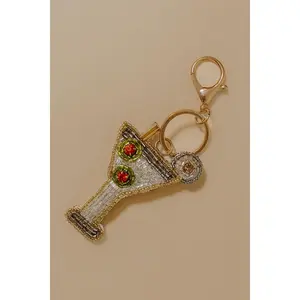 Martini Please Beaded Bag Charm