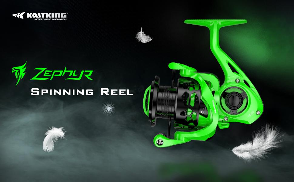 KastKing Zephyr Spinning Reel,/Ice Fishing,7+1/6+1BB Smooth Powerful Fishing Reel, Fresh & Saltwater Fishing Reel, Oversized Stainless Steel Main