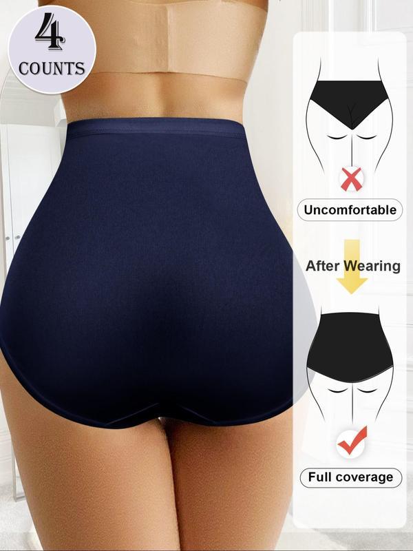 Lucky Women's Contrast Mesh High Waist Panty Breathable Comfortable Seamless Knicker for Daily Wear Casual Elegant Underwear Ladies Underwear for All Seasons Womenswear Basic Minimalist Style