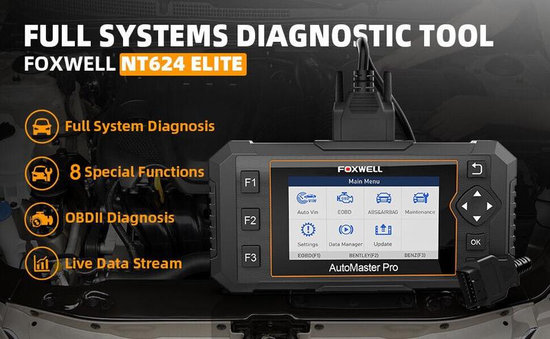 FOXWELL NT624 Elite Wireless OBD2 Scanner, Automotive Diagnostic Scan Tool with 8 Resets, ABS Bleeding, SAS/EPB/Oil Reset, Battery Registration, OBDII Code Reader for All Cars FOXWELL NT624 Elite Wireless OBD2 Scanner, Automotive Diagnostic Scan Tool with 8 Resets, ABS Bleeding, SAS/EPB/Oil Reset, Battery Registration, OBDII Code Reader for All Cars