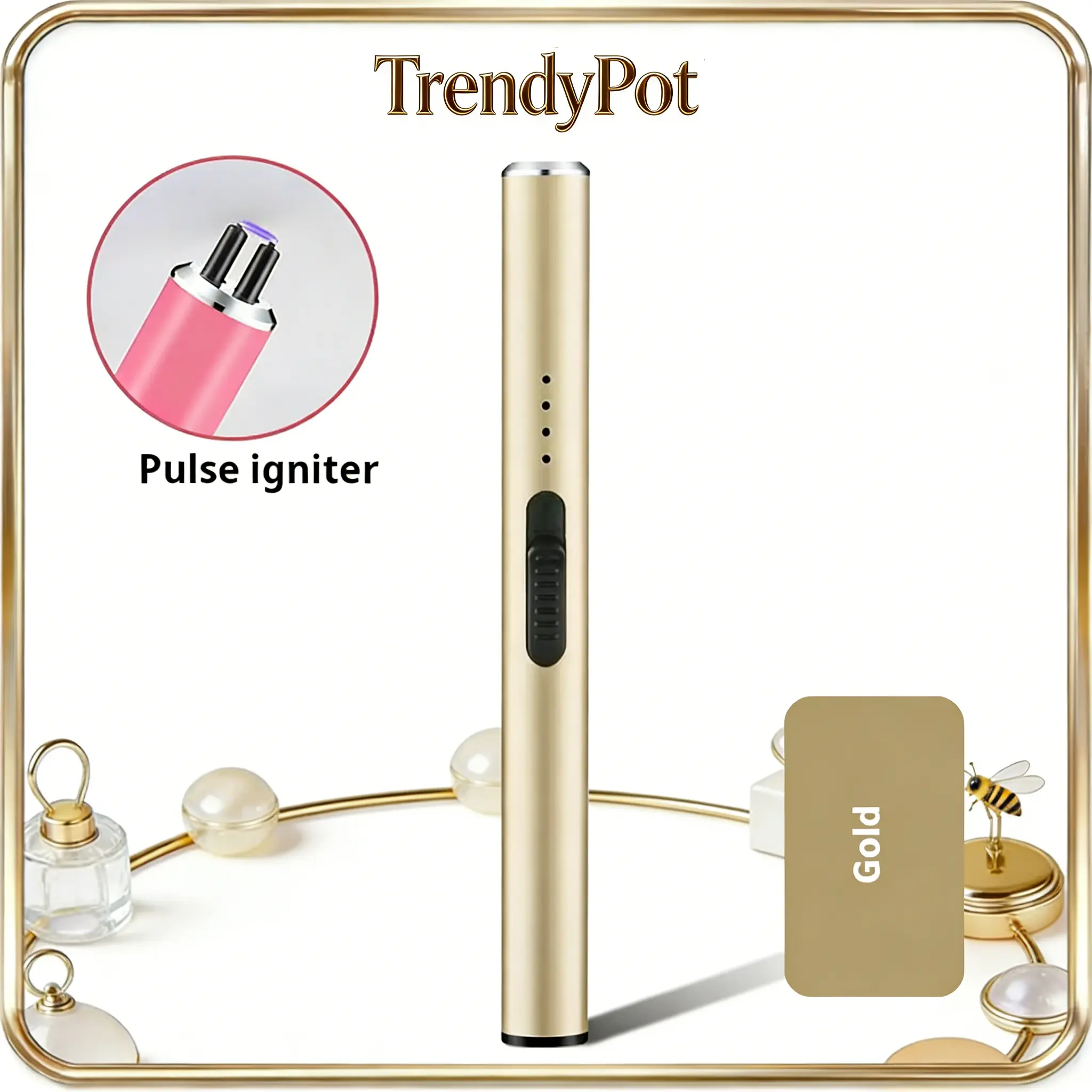 Windproof Portable Lighter - Pen-Shaped Gradient USB Arc Rechargeable Plastic Kitchen Utensil Fire Starter with LED Light, Ideal Grill Accessory & Gift for Women (Christmas Stocking Stuffer, Housewarming), Utensils, Batteries