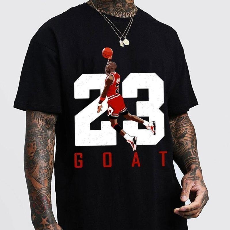 Number 23 Jumpman Tribute T-Shirt – Clean Retro Basketball Tee with Iconic Dunk Pose and Bold Typography for Hoopers & Fans graphic tees men funny shirts,t-shirt   good graphic tees Cotton Menswear
