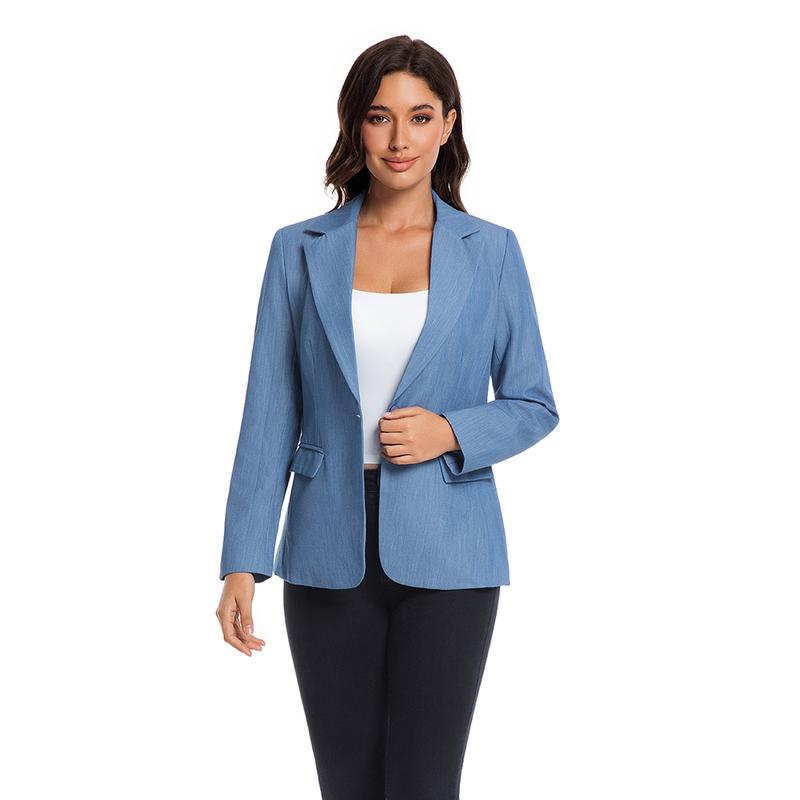 Women's Beige Business Casual Blazer Solid Color Work Jacket Lightweight Office Coat with Button Detail for Professional Spring Fall Outfits Chic Piece Collared Fitted Long Sleeve Minimalist Suits Women's Beige Business Casual Blazer Solid Color Work Jacket Lightweight Office Coat with Button Detail for Professional Spring Fall Outfits Chic Piece Collared Fitted Long Sleeve Minimalist Suits