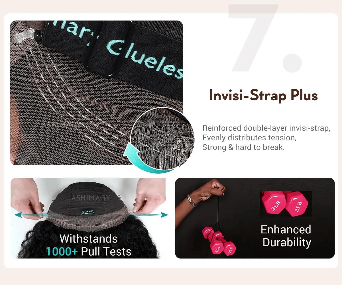 [Free Upgraded] Water Wave Invisi Strap Snug Fit Ashimary Hair 360 Transparent Lace Frontal Bleached Knots Pre Cut Lace Wig With Drawstring 100% Human Hair Wig SpringStatements