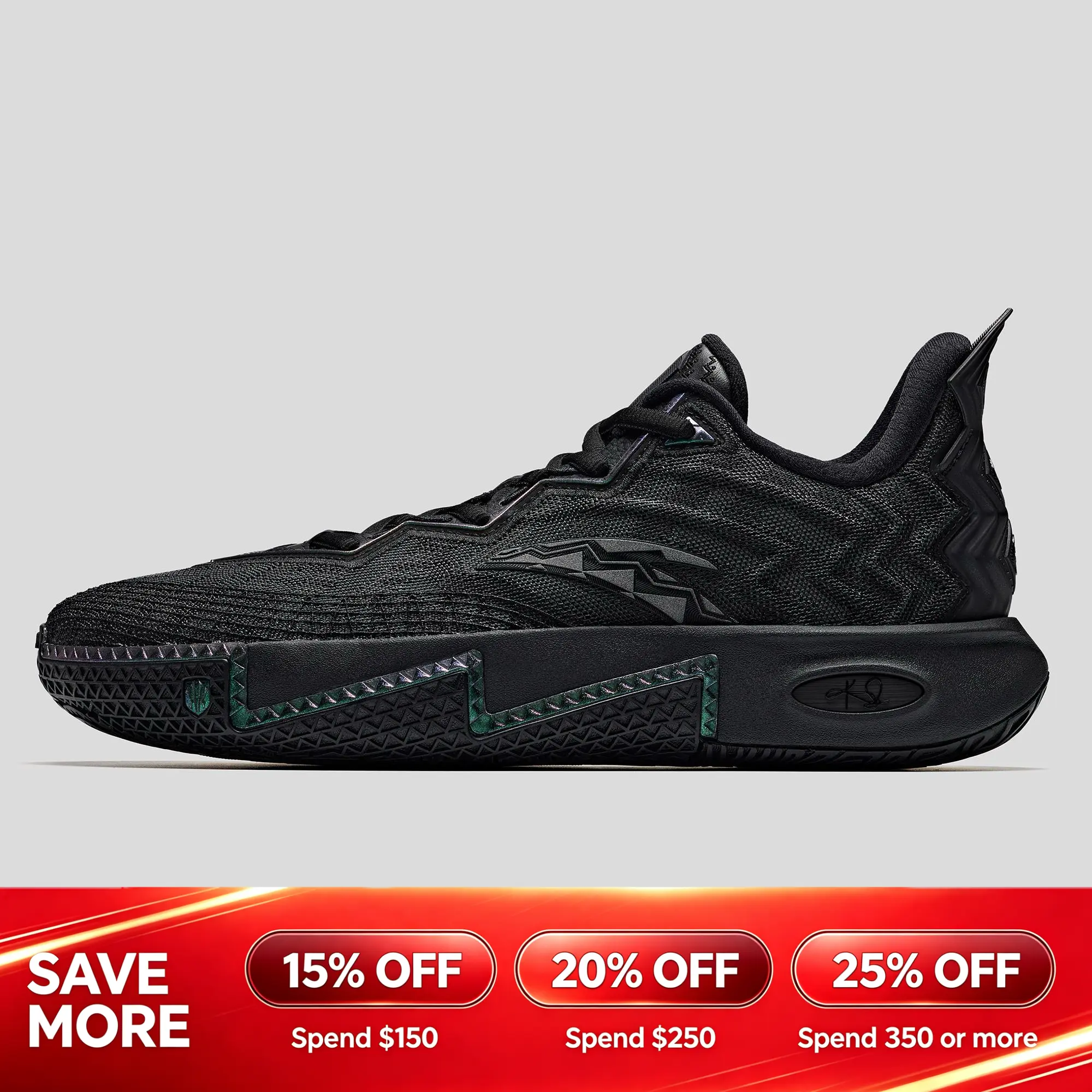 [Back to School] ANTA KAI 2 Triple Black & White Phantom Basketball Shoes Kyrie Irving High Performance Rebound Fashionable Sports Shoes BTS