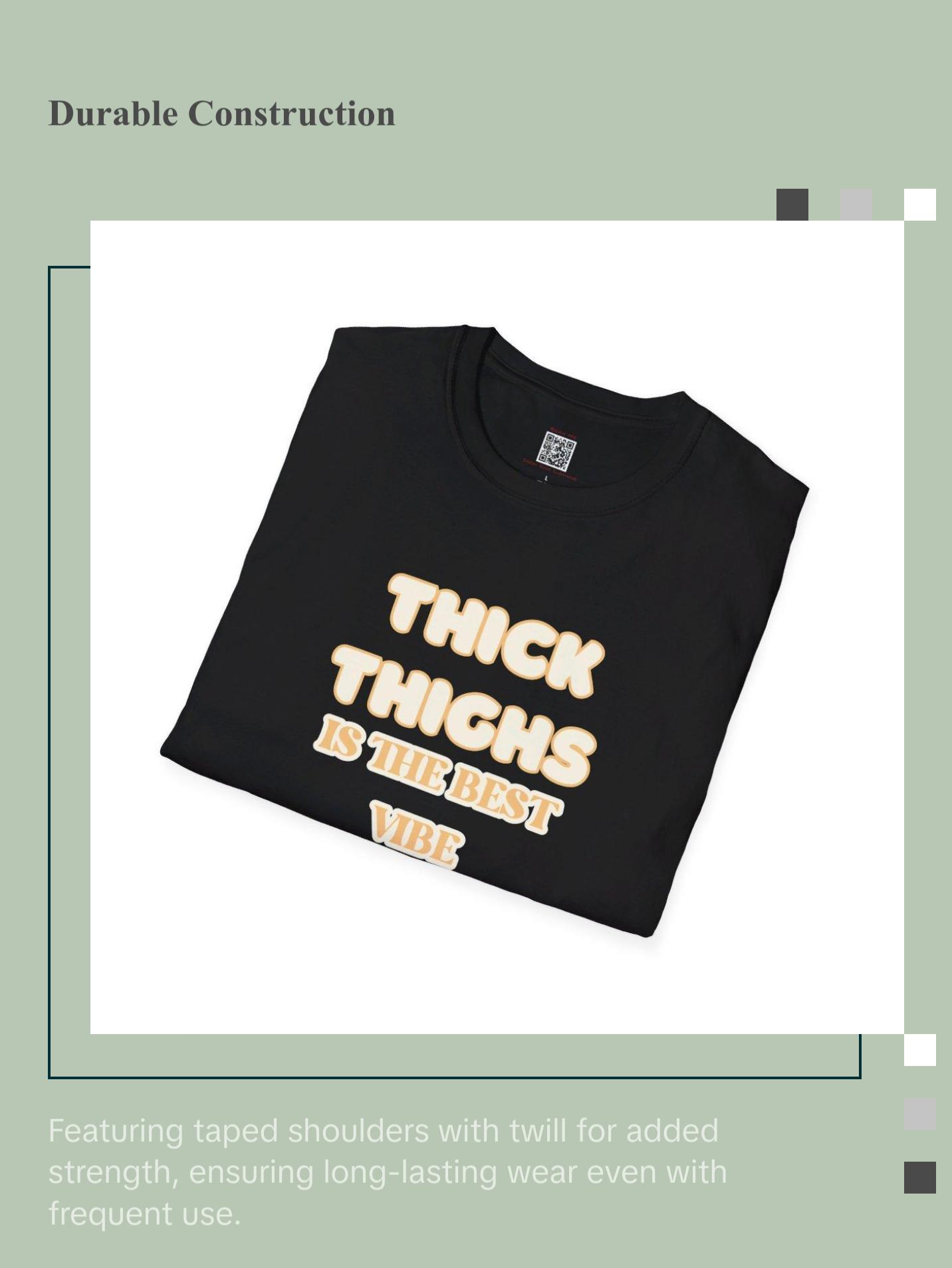 Thick Thighs Sweet Cream, Womenswear, Cotton Tshirt, Ribbed Collar Streetwear Comfort Top