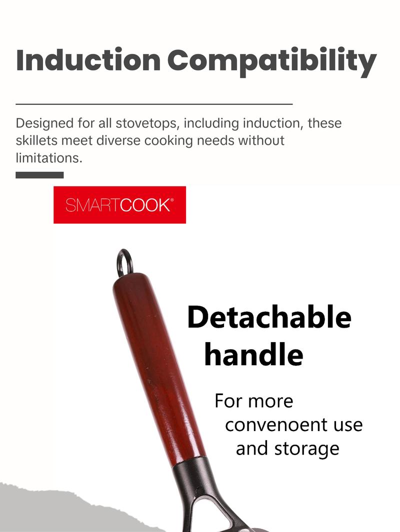 SmartCook 10", 13" Nonstick Carbon Steel Skillets and Utensils set , Durable, Foodi, Perfect for Stove-Tops, Non-Toxic Cookware Set, Griddle with Handle, Omelet Pan, Comal for Tortillas, Crepe Pan pots and Metal Silicone Induction Wood