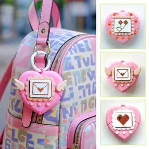 Cute Heart Keychain , Valentine Gift for Your Loved One – A Meaningful Valentine’s Gift | Bag and Key Charm Accessory Y2K . Gift for her , gift for him .