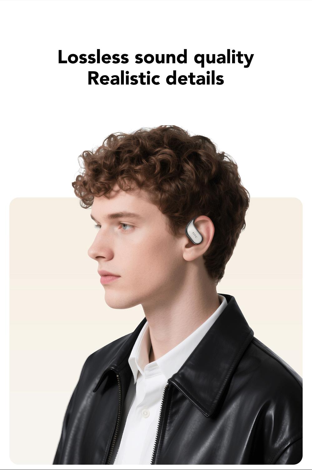 HTC NE39 OWS - Bluetooth headset (6.0), IPX5 waterproof, comes with a charging case, and a built-in microphone. Comfortable fit, excellent sound quality, and a three-month warranty! Perfect for work, exercise, study, and voice calls.