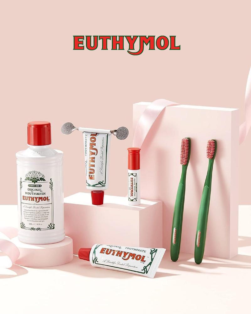 Euthymol Whitening Toothpaste & Toothbrush Set (Pink)– Removes Coffee & Tea Stains, Gentle on Sensitive Teeth, Korean Oral Care Euthymol Whitening Toothpaste & Toothbrush Set (Pink)– Removes Coffee & Tea Stains, Gentle on Sensitive Teeth, Korean Oral Care