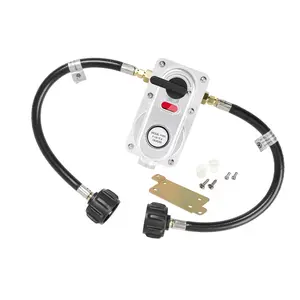 MEASUREMAN 2-Stage Auto Changeover RV Propane Regulator with Two 12-Inch Pigtail Hoses, LP Gas Regulator for Campers, Trailers, and Motorhomes