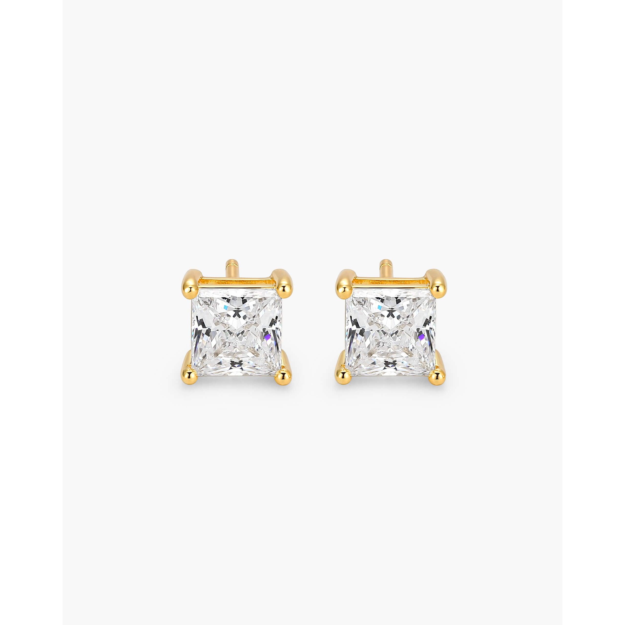 JAXXON  Square Stud Earrings - Gold