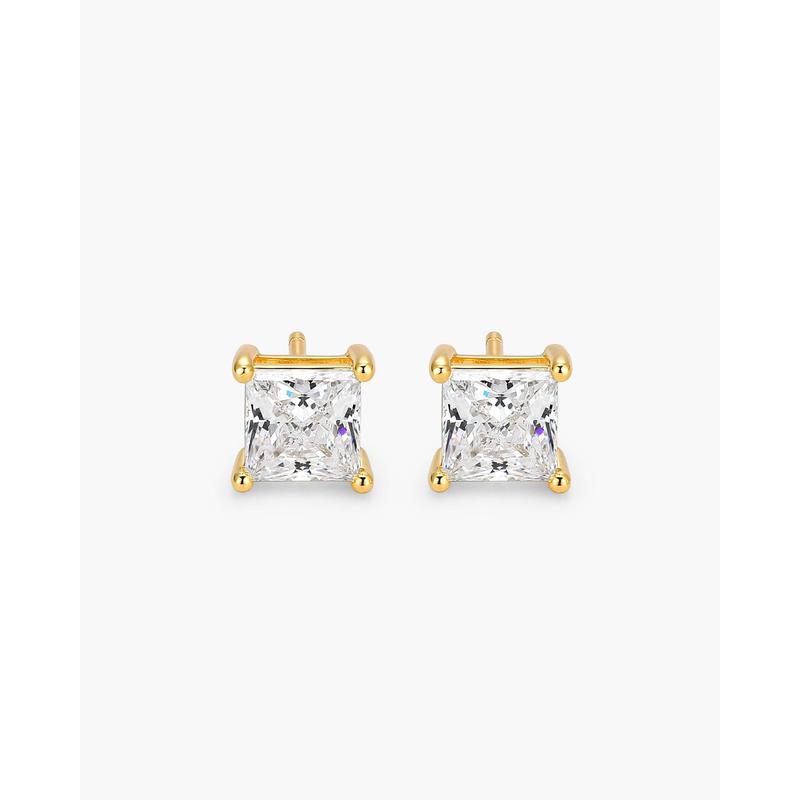 JAXXON  Square Stud Earrings - Gold