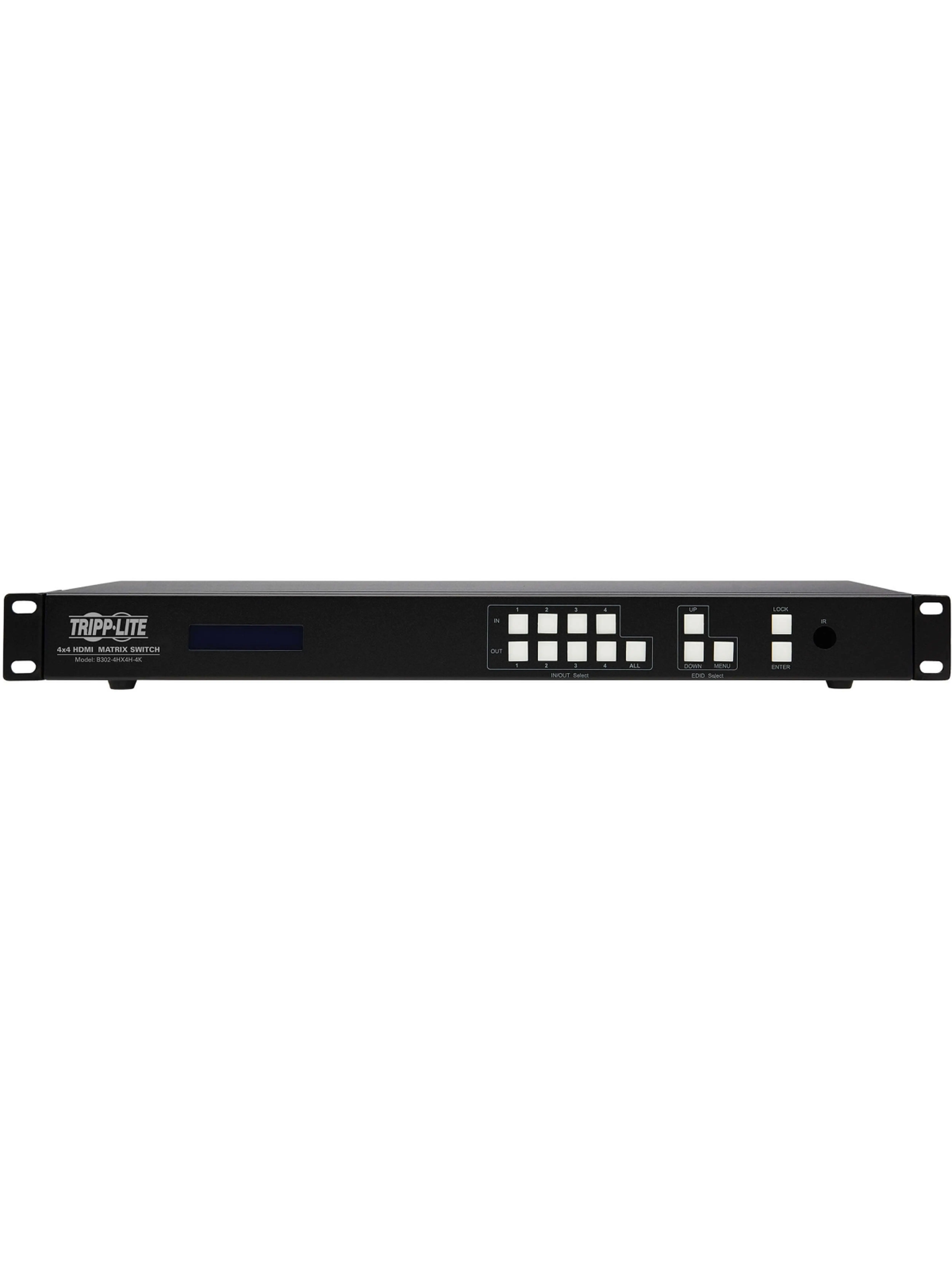 Tripp Lite TRL-B302-4HX4H4K 4x4 HDMI Matrix Switch-Splitter with 4K 60Hz HDR Audio Extractor