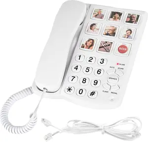 Corded Landline Phone for Seniors, Dementia/Alzheimers Phone for Seniors -Amplified Senior Phone -9 Picture Memory One-Touch Dial Telephone, Hands-Free Calling, Home House Phones for Senior/Kids Colorful Flame LED Humidifier canopy