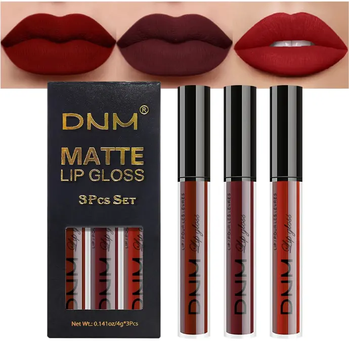 evpct 3Pcs Dark Red Deep Red Oxblood Red Matte Liquid Lipstick Lip Stain Sets for Women Matte+Lipstick Long Lasting Permanent 24 hr Hours Magic Lipstick 24 Hours original Waterproof 26