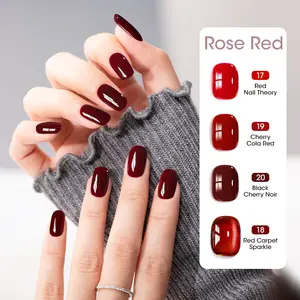 GELLEN PRO BIO One-Step Gel Nail Polish Rose Red Set with AI Smart UV Lamp | 5-in-1 Formula | Fast Curing & Beginner-Friendly