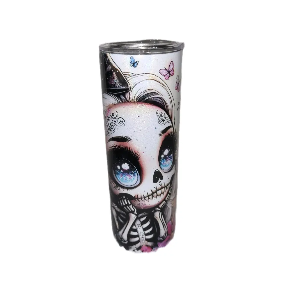 Last Flying F Girly 20oz Shimmer Skinny Tumbler With Reuseable Straw